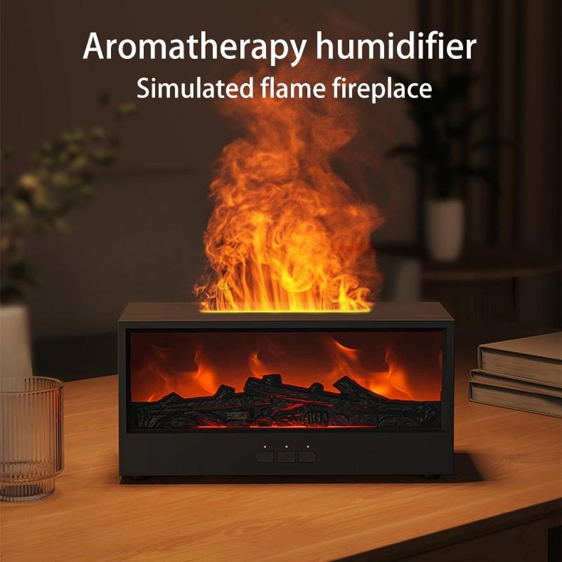 7 Farben Flammen Kamin Luftbefeuchter Haushalt Leiser Luftbefeuchter Desktop Intelligent Fernbedienung Aromatherapie Maschine