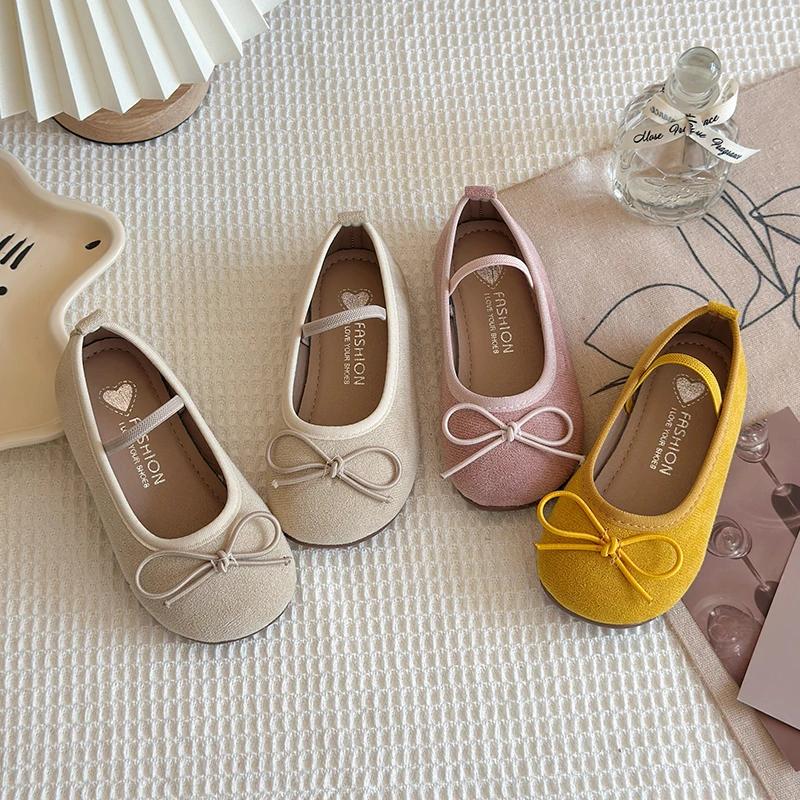 Kids Ballet Flats for Girls with Cute Bowtie and Colorful Options Non-Slip Soft Sole Toddler Dance Practice Flats Elegant spring