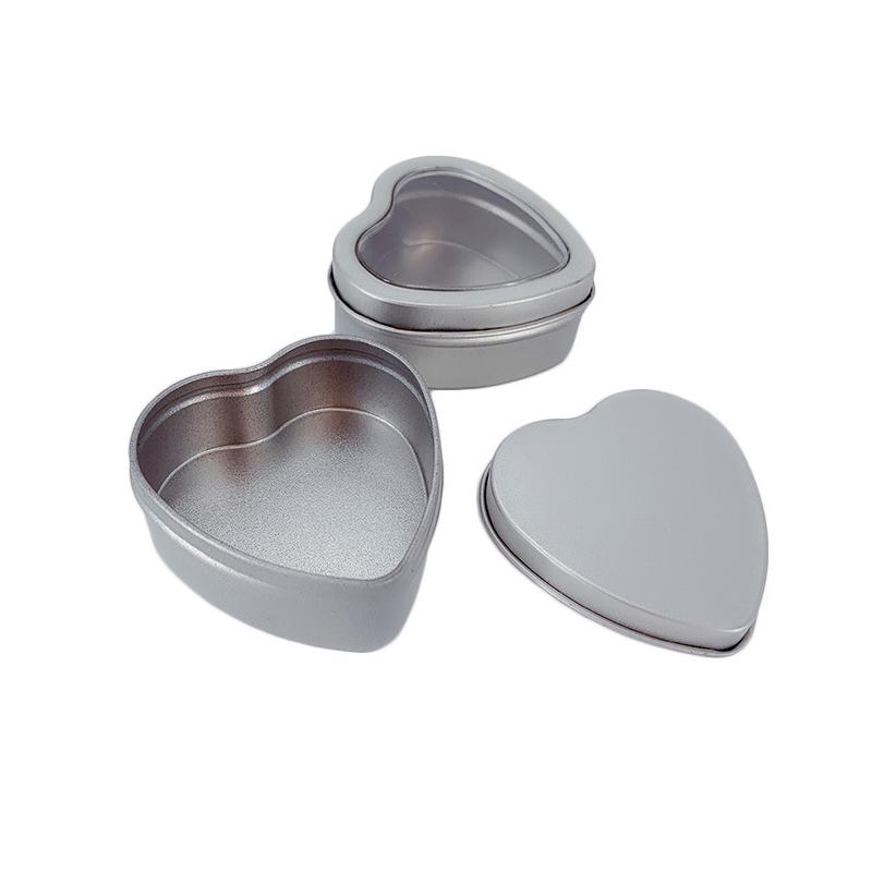 Heart-Shaped Gift Boxes, Tin Heart-Shaped Empty Jars With Lids, Mini Jewelry Boxes/Spice Boxes