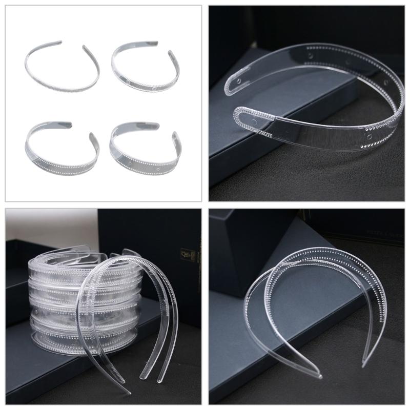 Plain Headbands Toothed Hair Hoop Headbands Clear Plastic Hair Hoop 8mm/12mm/20mm/25mm Plain Headbands Toothed Comb
