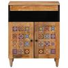 Sideboard with Storage Natural Finish 60 X 33.5 X 75 Cm Solid Mango Wood