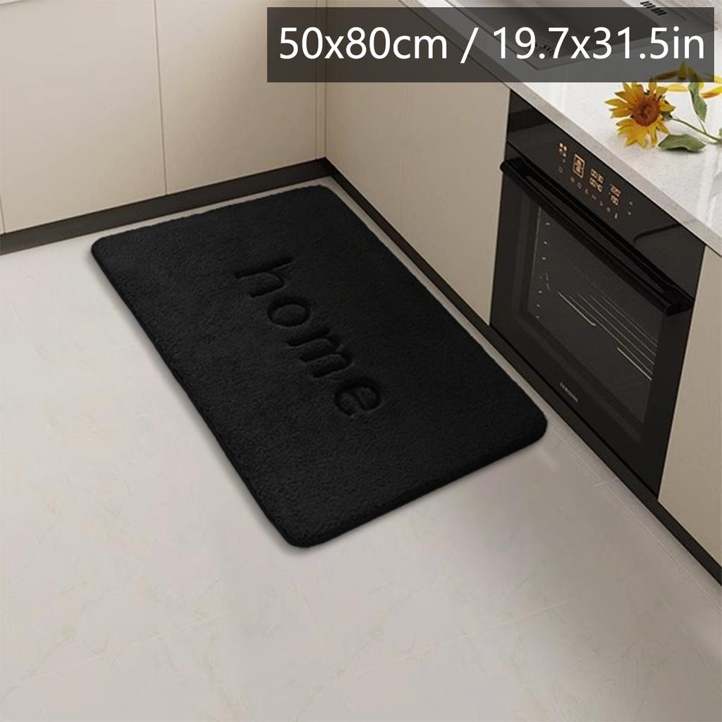 Long Flannel Kitchen Floor Mats Water and Oil Absorption Soft Mats Household Non-slip Mats Bathroom Mats Door Mats
