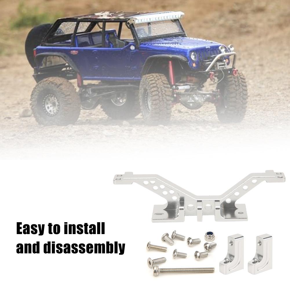 Aluminium Alloy RC Car Front Axle Reinforcement Link Rod Mount Set for Axial SCX10 PartsSilver