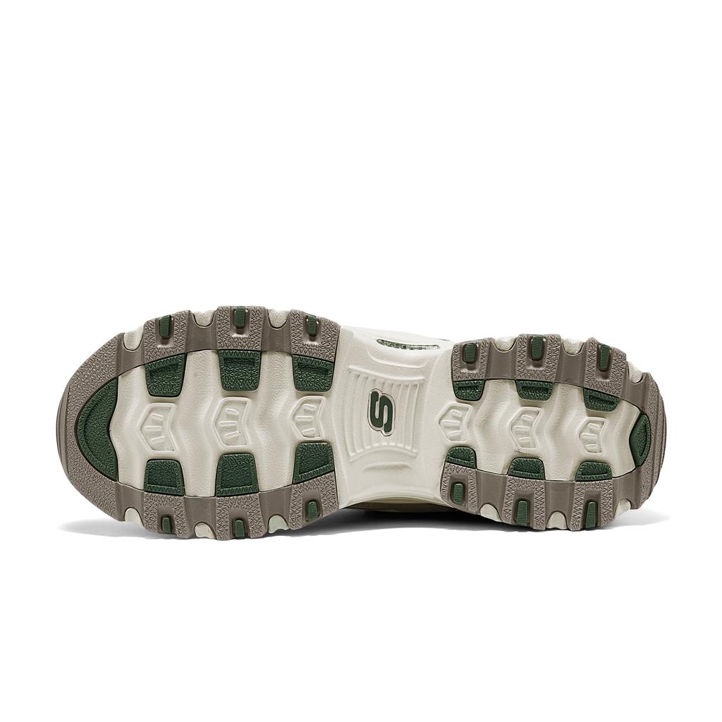 Skechers DLites 1.0 Fashion Comfortable Durable Low-Top Dad Shoes Women Sneaker White Green 150555-LTGR