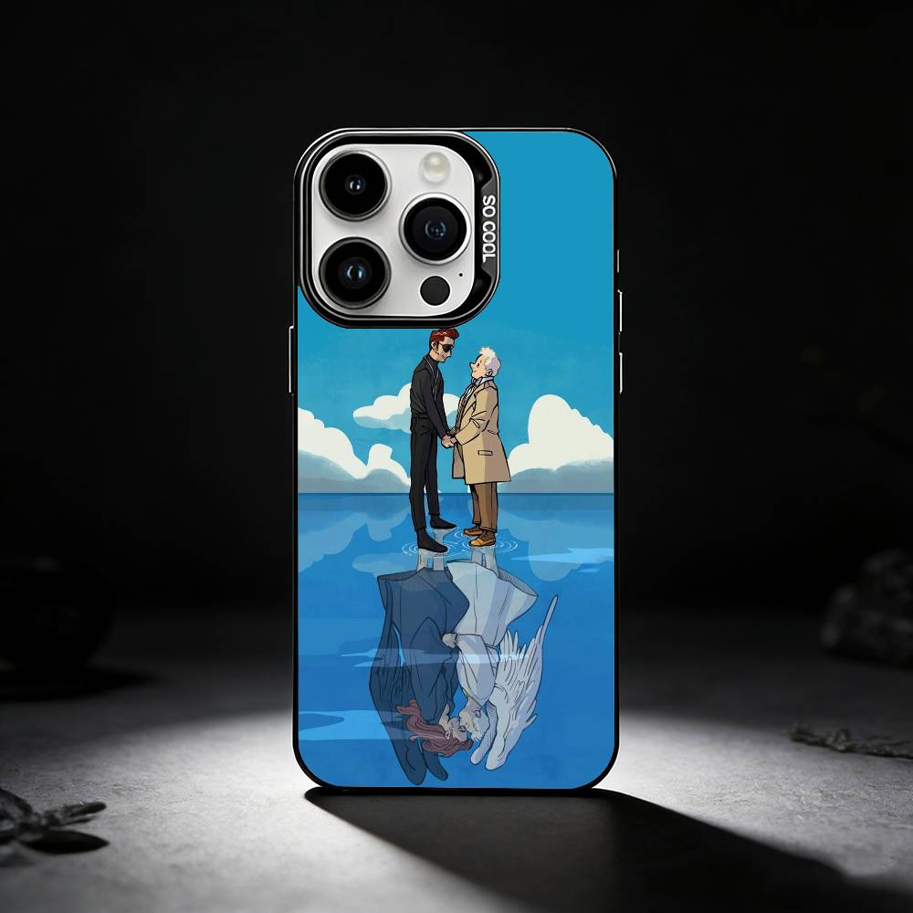 G-Good Cartoon O-Omens Phone Case For iPhone 17,16,15,14,13,12,11 Plus,Pro Max,XS,Colored Silver Phone Case