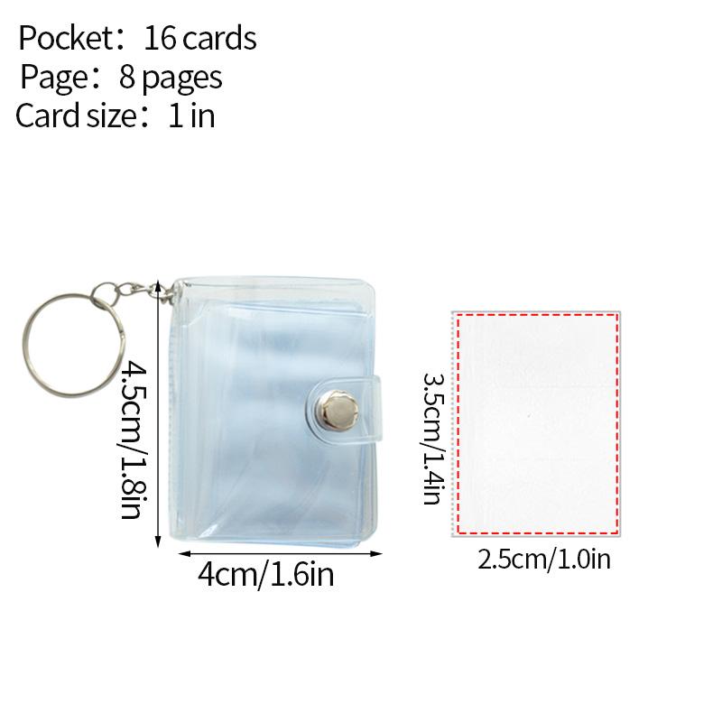 Mini Photo Album 1/2/3inch Photo Card Holder Id Photo Idol Small Card Storage PVC Binder Album Fangirls Bag Keychain Keyring