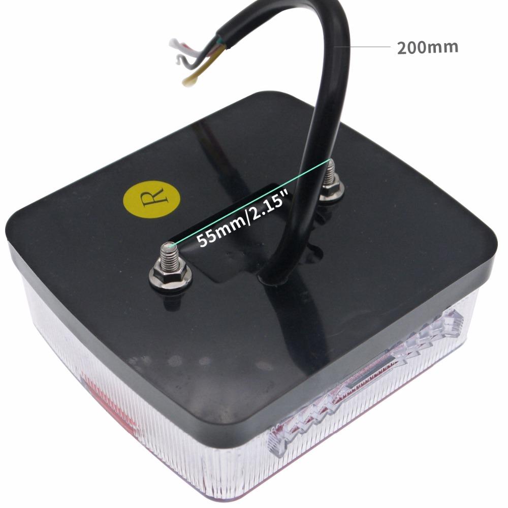 Eonstime 2pcs DC 12V 16LED Truck Car Trailer Boat Caravan Rear Tail Light Stop Lamp Taillight Waterproof IP68