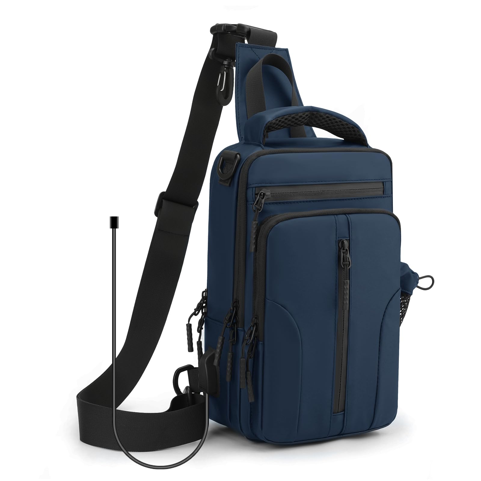 

CYCOKLY Наплічна сумка-сумка через плече для тіла, спортивна сумка для популярного використання під час їзди на велосипеді та велика з портом для зарядки USB Сумка, Сумка, Сумка, Чоловіки, Подорожі, Місткість, Водонепроникна, синій