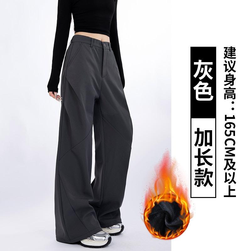 

Серый бархатный утолщенный комбинезон женский осенне-зимний новый с высокой талией и тонким маленьким дизайном повседневные спортивные брюки XL