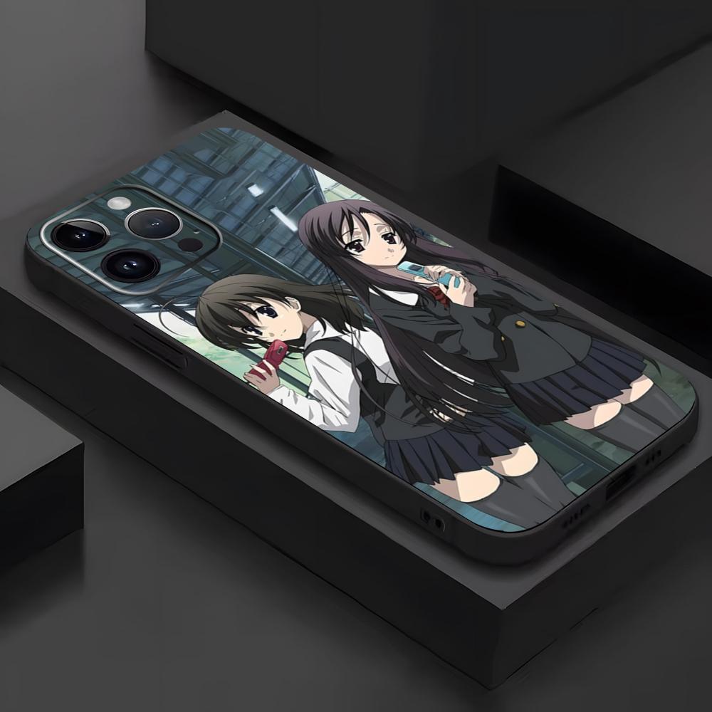Classic Anime School Days  Phone Case For iPhone 16 16e 15 14 13 12 11 Plus Mini Pro Max Soft Black Shockproof Cover