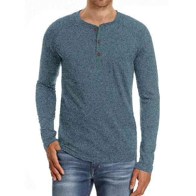 Retro Men'S Outdoor Loose Autumn Hoodie Casual Long Sleeved Henley Collar Top Shirt Cardigan