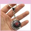 Elegante Distintivo Sovietico Portachiavi Russo CCCP Luna Rotante Double-sided