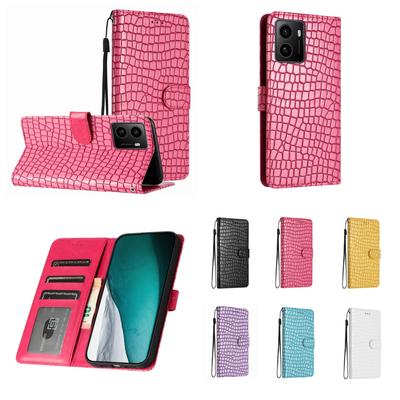 Krokodil-Mode-Handyhülle für Motorola-Serie.Moto E13 E20 G05 G54 Edge 40 Edge 50 Edge 60...,Geldbörse aus Kunstleder mit Kartenfächern & Stoßfest