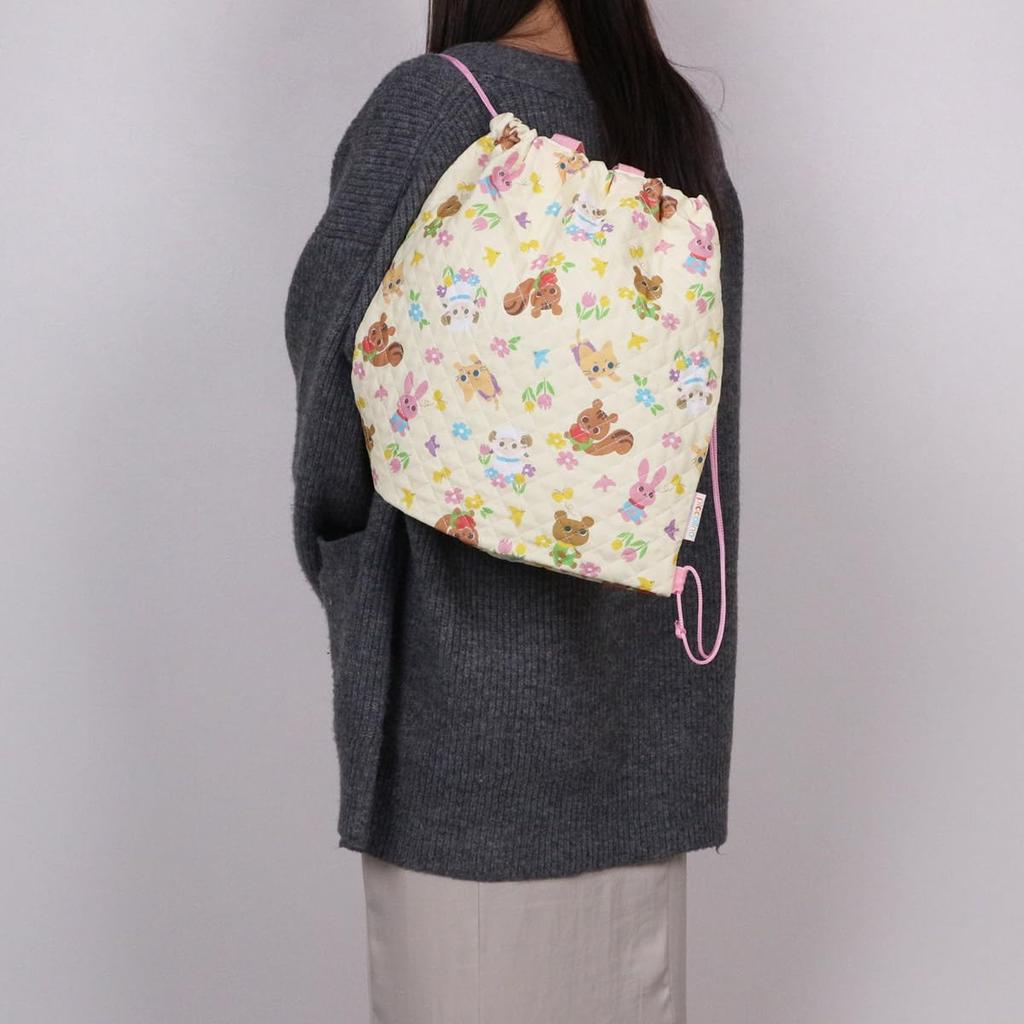 Marushin Piccolino Nature Friends Gym Bag for Perfect for and Elementary Quilted 0165013400 Bag/Knapsack/Drawstring Girls, Preschool, Kindergarten,
