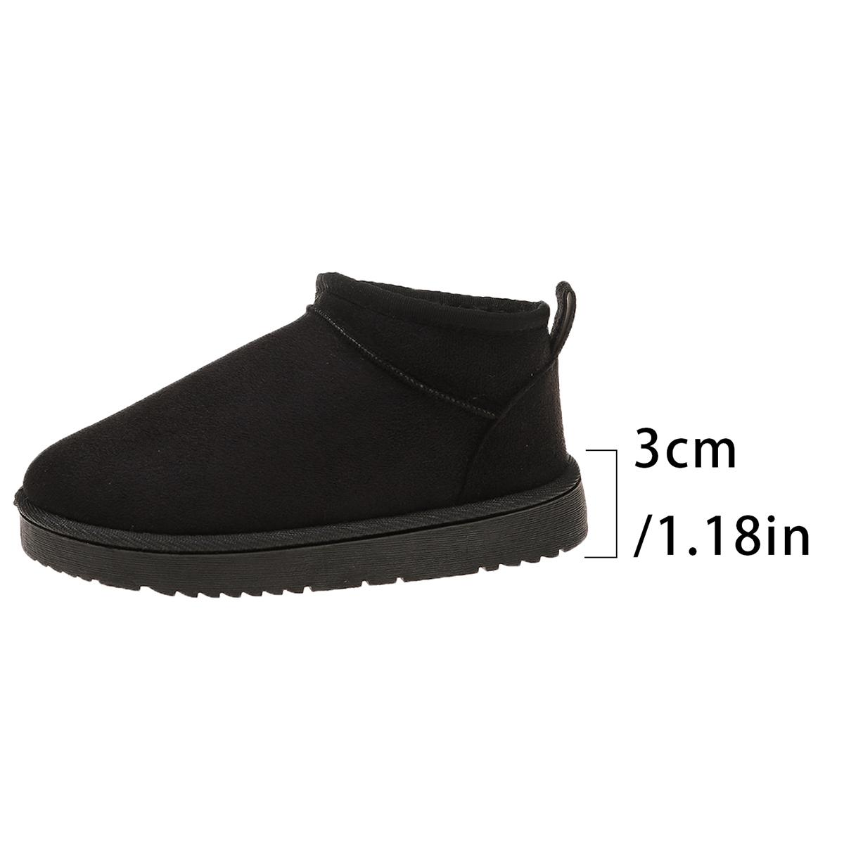 

Модные женские зимние ботинки, однотонные, на толстой подошве, из искусственной замши, теплая обувь на осень и зиму, хлопковая обувь без застежек 42 чёрный