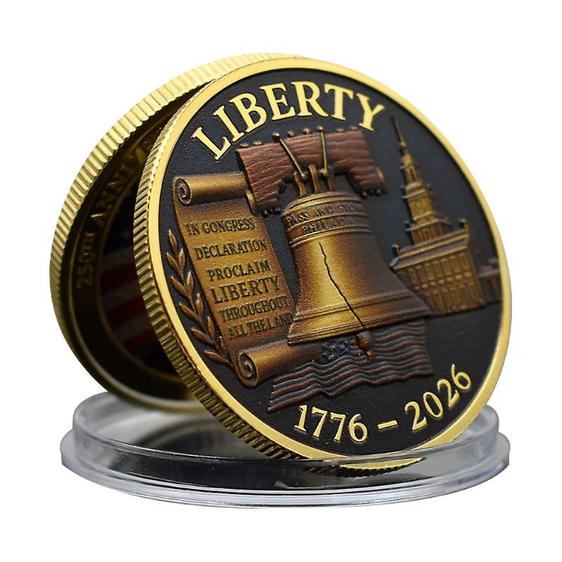US Independence Commemorative Coin 250th Anniversary Liberty Bell and Eagle Zinc Alloy Collectible Coin Souvenir Commemorative