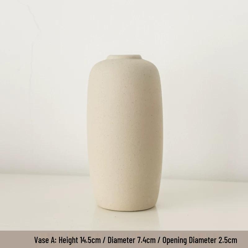 Cream Style Decorative Vases for Living Room, Bedroom, or TV Cabinet with Dried Flowers