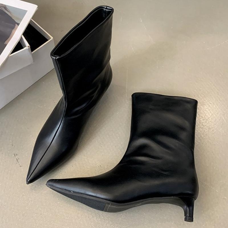 Fashion Winter Fashion Pointed Toe Women Ankle Boots Thin Low Heels Ladies Shoes Casual Party Pumps Short Modern Botas Para Mujer