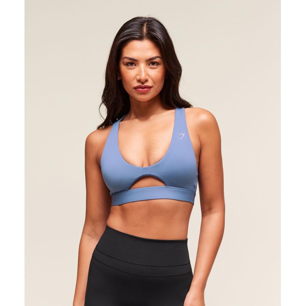 GymshArk Peek A Boo Sports brA Worn Blue b8A5z Udr1