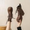 British style thick-soled heightening Martin boots women's autumn and winter new small thin versatile locomotive short boots