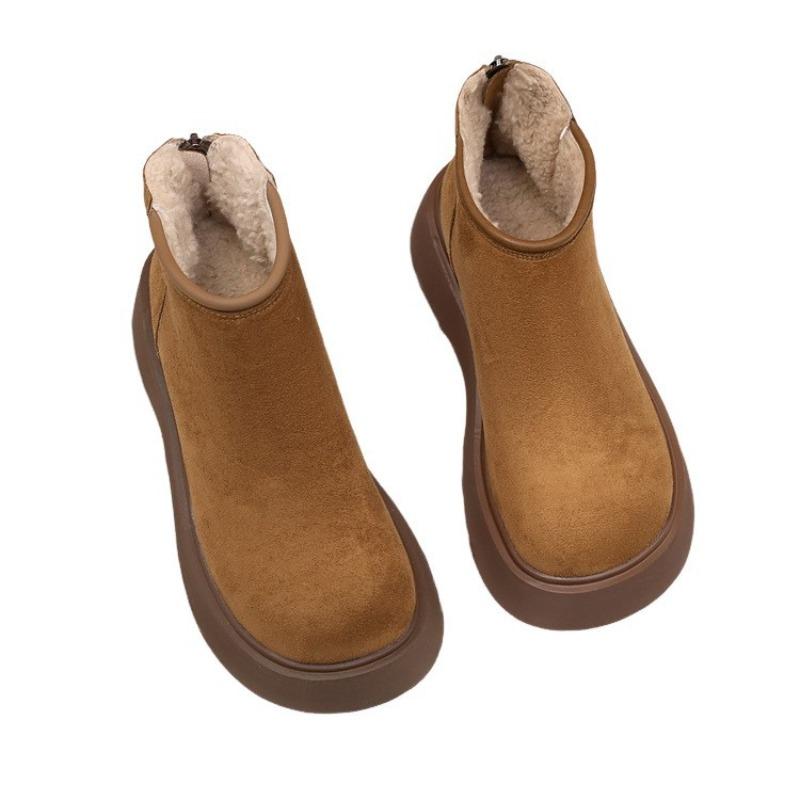 Snow Boots, Women's Thick-soled Height-increasing Fleece Warm Shoes, Short Boots