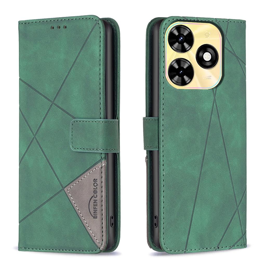 For Infinix Smart 8 4G Phone Cases Wallet Stand Geometry Imprint Leather Cover