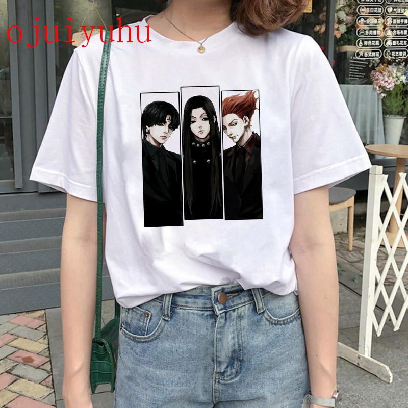 

Охотник X Охотник Футболка Женщины Каваии Мультфильм Киллуа Хисока Графические тройники Японское аниме Харадзюку Футболка Унисекс Топы Футболка