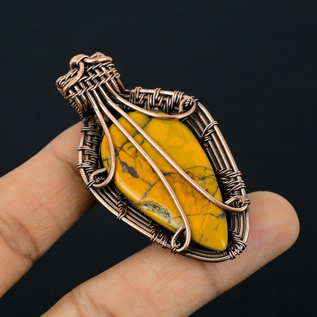 Mookaite 999 Copper Wire Wrapped Pendant, Handmade Gemstone Pendant Jewelry, Gifts For Wife Brand New Pendant