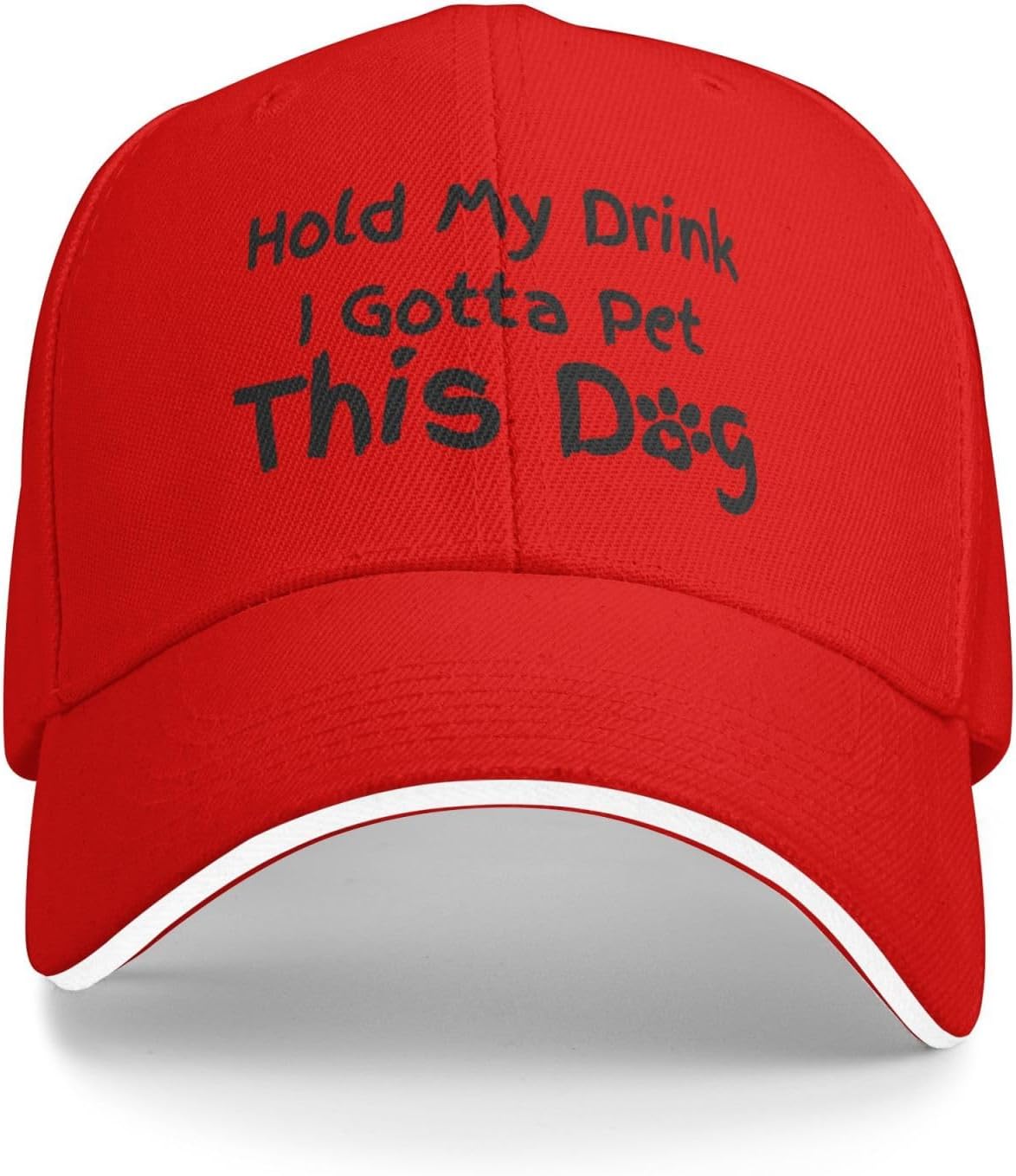 Hold My Drink I Gotta Pet This Dog Baseball Cap Funny Polyester Adult Unisex Trucker Hat One Size