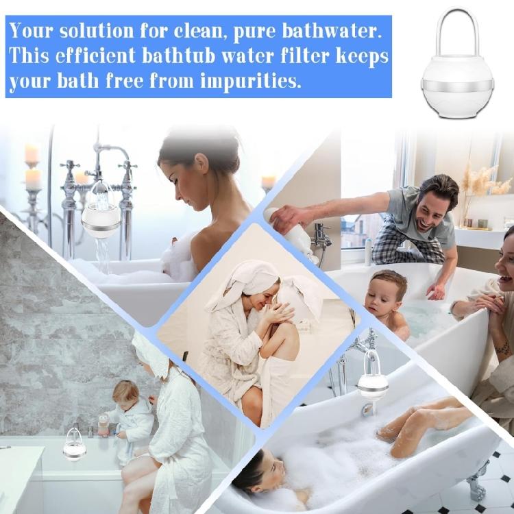 Portable Shower Tub Filter Plastic Bathtub Water Filter Efficient Hanging Tub Faucet Filter for Shower, Bathtub Faucet