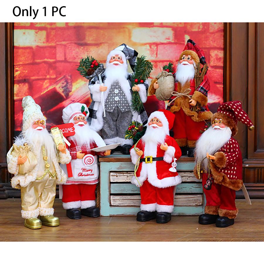 1PC Christmas Santa Claus Ornaments Decorations Xmas Decor Gift Figure Standing