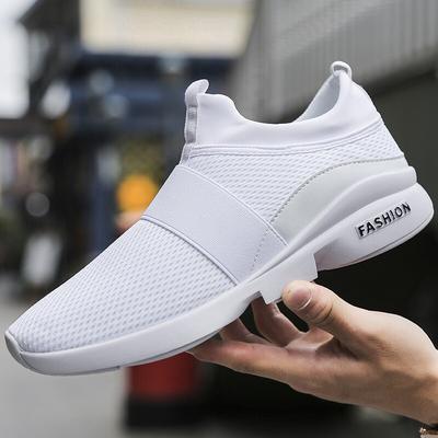 Men Casual Shoes Sneakers Fashion Loafers Comfortable Mesh Mens Shoes Footwear Lightweight Walking Shoes White Size 46