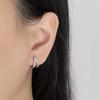 925 Sterling Silver Fashion Daily Hollow Diamond Set Zircon Earrings Birthday Party Anniversary Gift