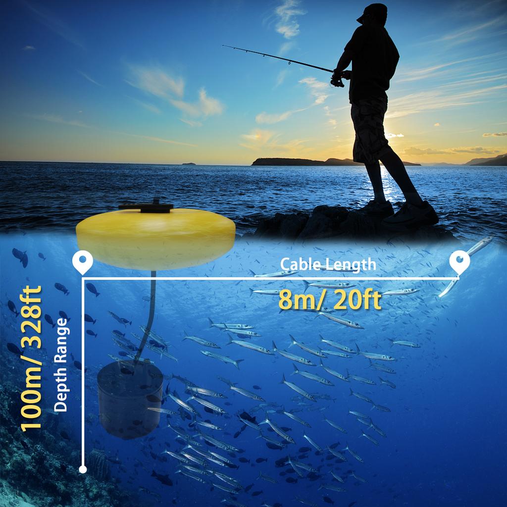 Portable Fish Finder Handheld Wired Fish Depth Finder Sonar Transducer for Boat Kayak Fishing