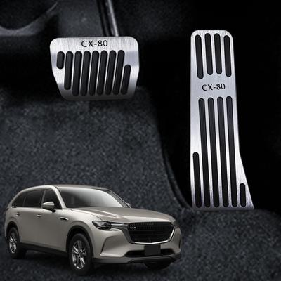 HUDIY Aluminum Pedal Covers for Accelerator and Compatible with 2024 and Aluminum Accelerator and Brake Pedal and Includes Set of 2 CX-80 Brake, CX-80