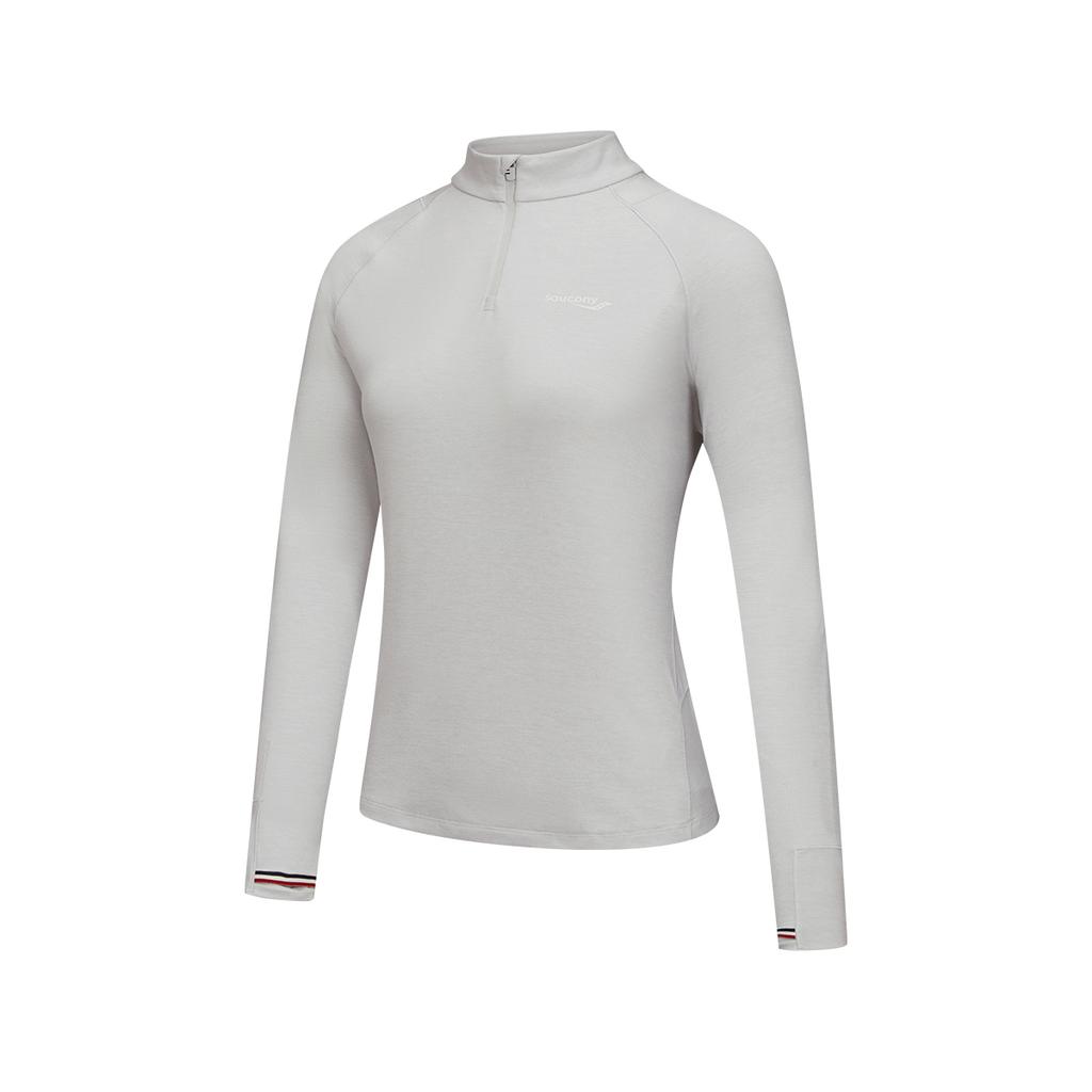 Saucony Mock Neck Pullover Comfortable Long Sleeve Knit Top Women tops SA1269LT21T-GR213
