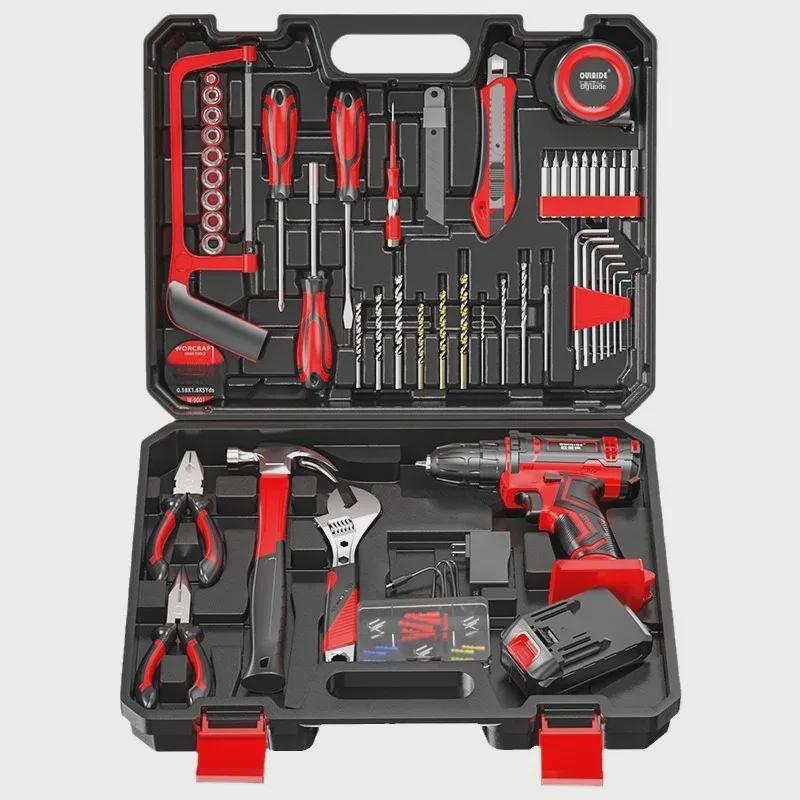 Multifunctional Electric Drill & Household Repair Tool Set for Carpentry and Electrician Tasks