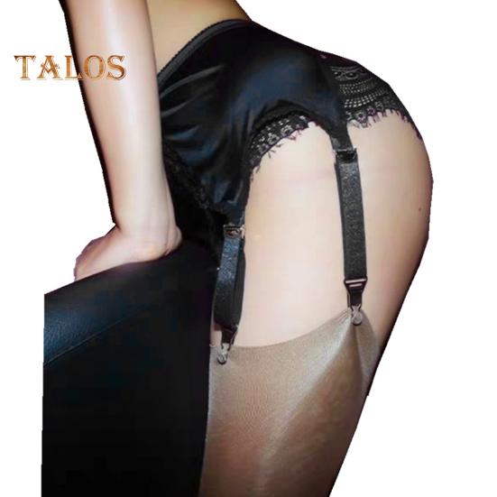 Women Garter with 6 Claws Hollow Out See-throug Lace Floral Embroidery High Waist Elastic Stockings Fixer Club Party Honeymoon Garter