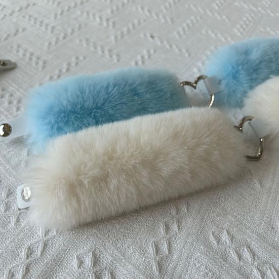 Fluffy Choker Collar Detachable Fuzzy Necklace Alloy Heart Faux Fur Choker Necklace for Women Men Daily Wear Date Parties