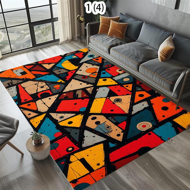 

Modern Geometric Dining Table Mat Home Decoration Carpet Fluffy Plush Headboard Mat Yellow Gray Black Soft Bedroom Mats 40X60CM