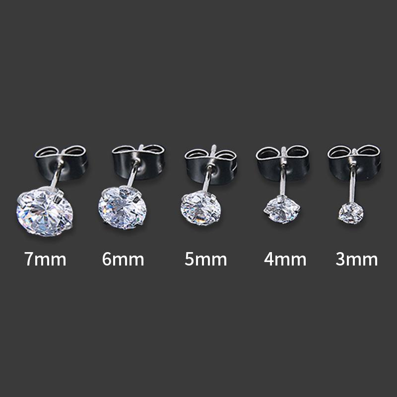 Personalized Colorful Zirconia Cochlea Stud Earrings, European & American Round Stainless Steel Cartilage Piercing Jewelry.