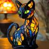 Gatto Cane Figurine in Resina Lampada LED con Interruttore di Alimentazione USB per Decorazione Soggiorno