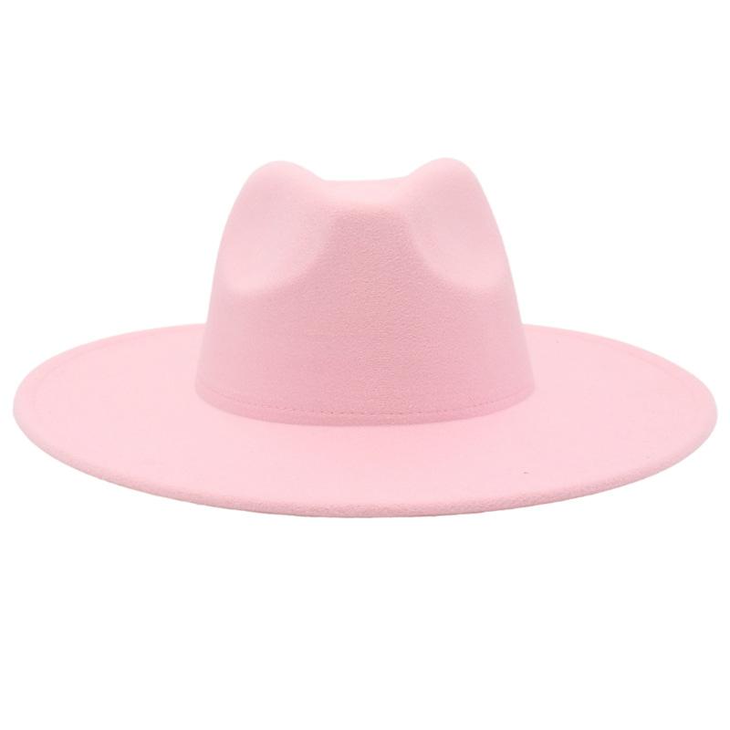 Big Brim Solid Color Cashmere Felt Hat Jazz Hat French Top Hat