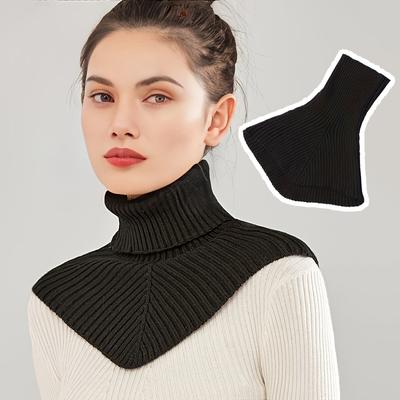 Sciarpa a collo alto in cashmere da donna, invernale, protezione cervicale, calda, con collo falso, con maglione, pullover, scialle