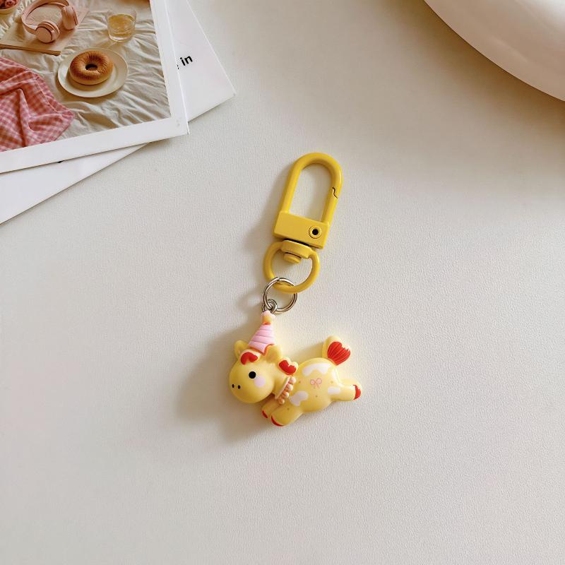 Cute Cartoon Pony Keychain Kawaii Year Of The Horse Decoration Creativity Horse Backpack Pendant Accessories  Year Gift