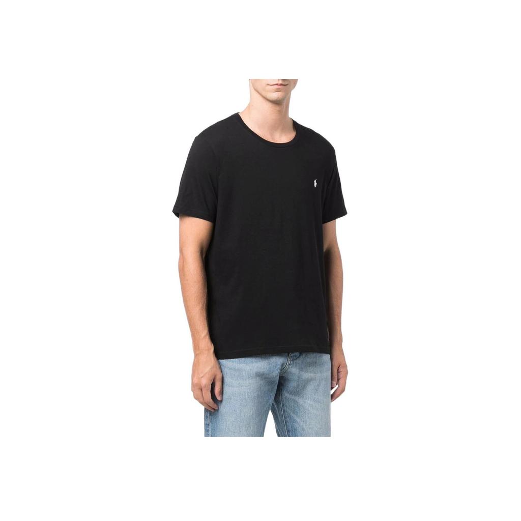 Polo Ralph Lauren Ss22 Solid Color Logo Embroidered Crew Neck Short Sleeve T-Shirt Men Tops Black 714844756-001