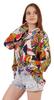 Inkmeso Printed Long Sleeve Oversized Shirt For Women  S Loose Fit Button-Down Shirts
