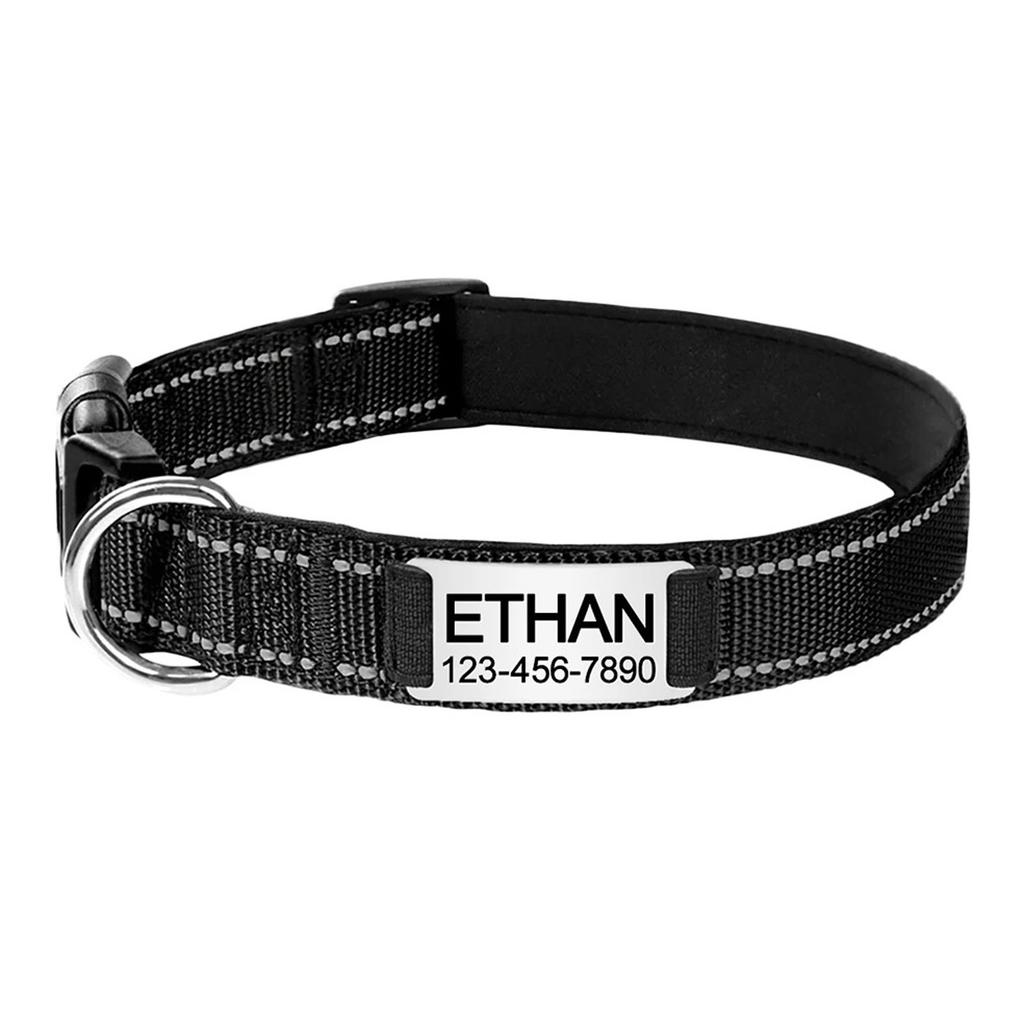 Personalizovaný obojek pro psa s vlastním vyšíváním jména vašeho mazlíčka a telefonního čísla