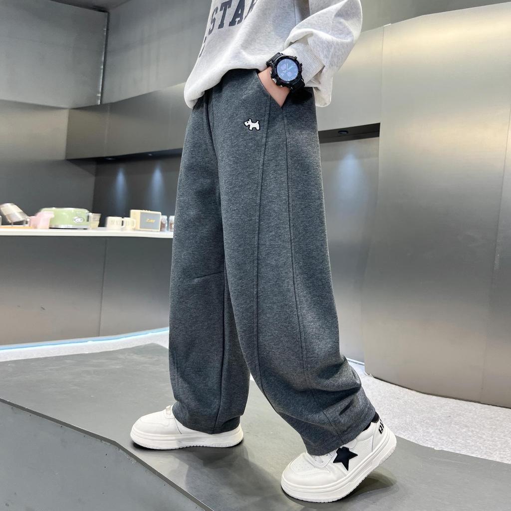 Boys' Fleece-lined Casual Pants for Fall/Winter 2025, Suitable for Medium to Large Children and Teens.