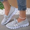 Fashion Lightweight Women Casual Shoes Mesh Breathable Casual Sneakers Woman Striped Knitted Flats Comfortable Walking Shoes Plus Size